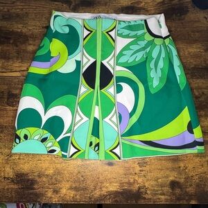 Zara Green geometry mini skirt